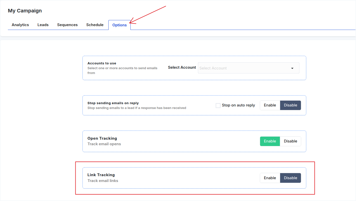Tracking is disabled