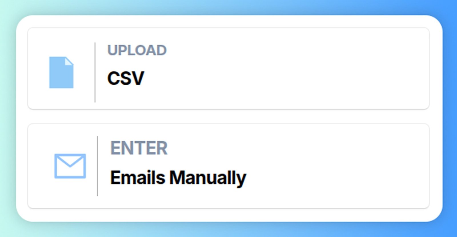 Enter Emails Manually